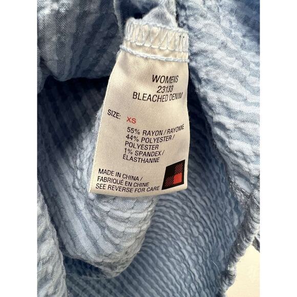 Woolrich Womens Shirt Gauzy Waffle 3/4 Sleeve Lightweight Blend Blue,XS A001413 - Picture 4 of 8